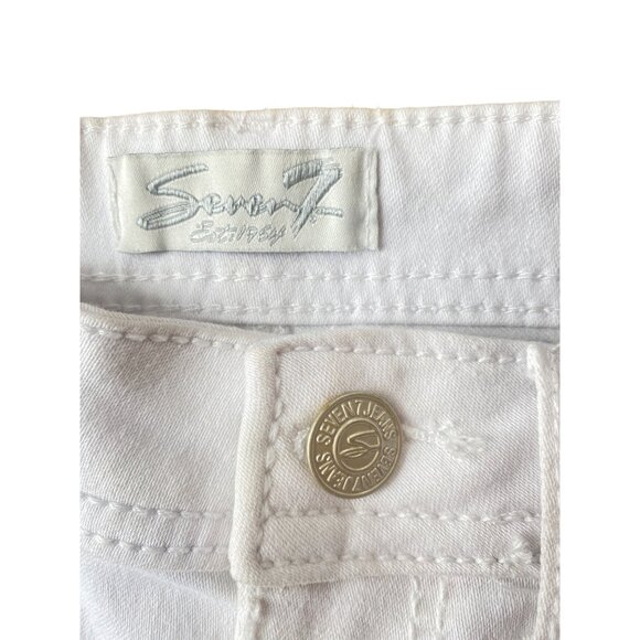 NWOT Seven7 Women's Size 4 Rolled Cuff White Denim Weekend Shorts MSRP$49 - Picture 4 of 8